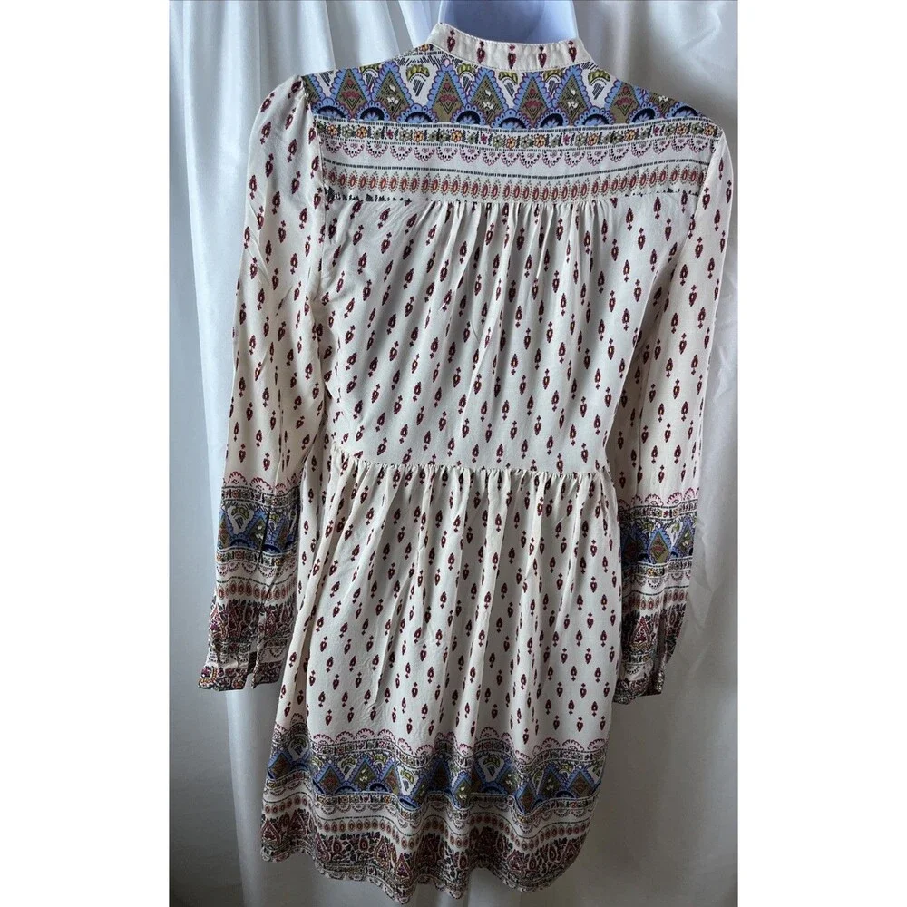 Chelsa & Violet Women’s Boho Tunic Dress Multicolor Size XS All Over Print Y2K - Picture 7 of 10